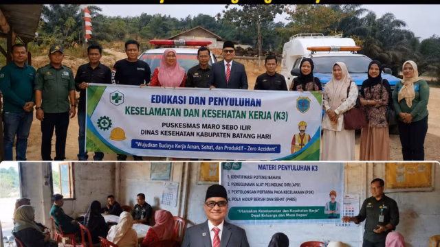 GELAR EDUKASI K3 DI LAPANGAN: DINKES & PUSKESMAS MARO SEBO ILIR TERAPKAN “JEMPUT BOLA” DEMI NOL KECELAKAAN KERJA
